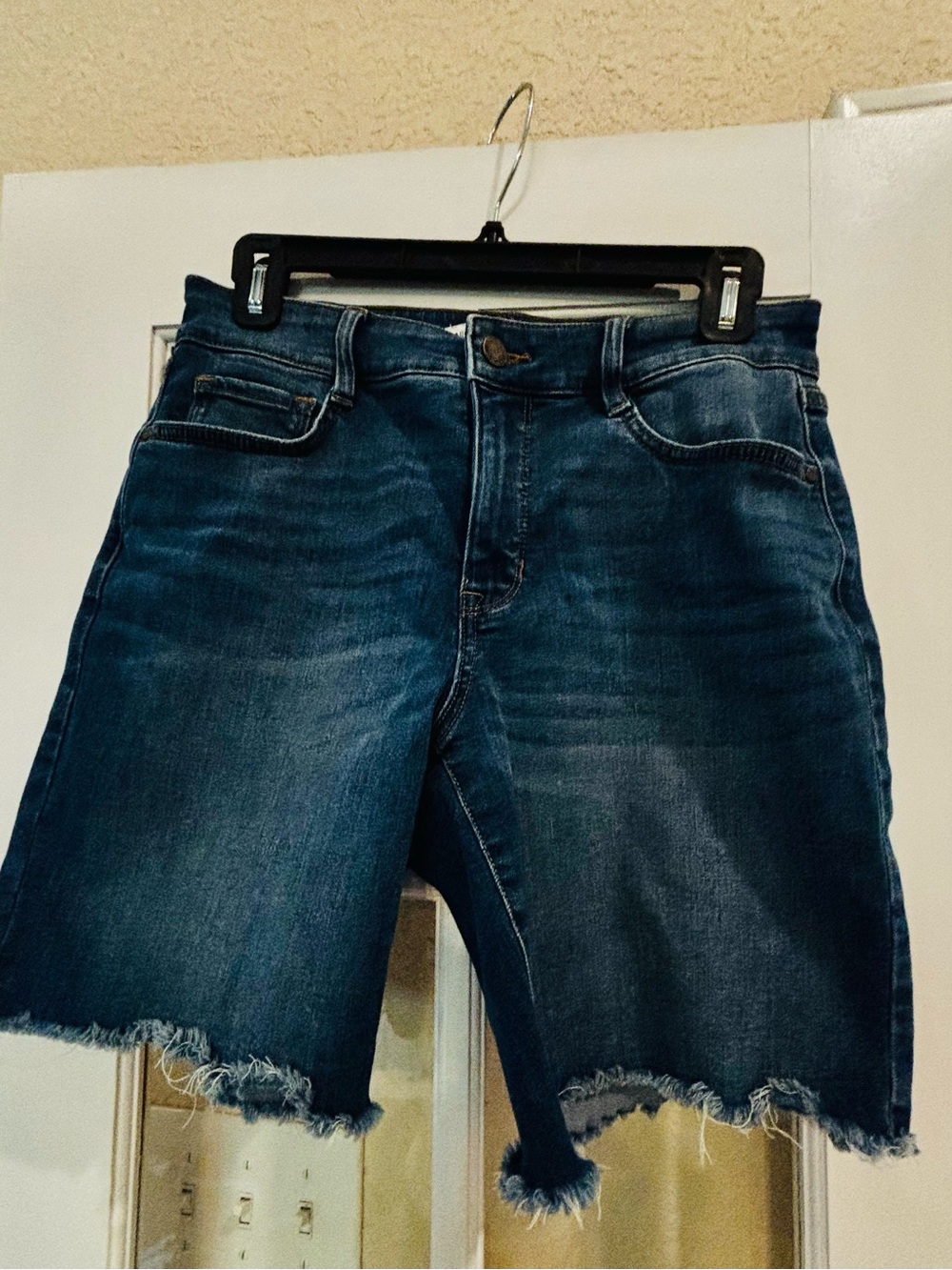 Nine West Dark Blue Denim Cutoff Bermuda Shorts